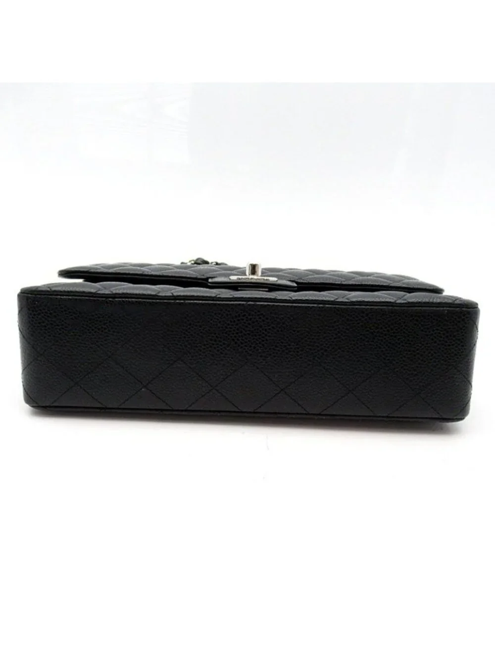 Chanel Quilted 25 Double Flap Caviar Leather Shoulder Bag Black